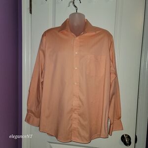 Ralph Lauren Men's Peach Long Sleeve Regular Fit Shirt Sz: XL (17 1/2 collar)